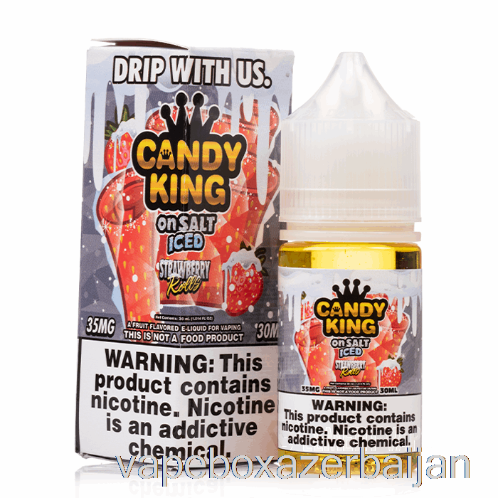 Vape Baku ICED Strawberry Rolls - Candy King On Salt - 30mL 35mg